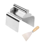 Maxbell Landscape Curb Trowel Home Decoration Corner Shaping Trowel with Putty Knife Straight Edge Silver