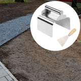 Maxbell Landscape Curb Trowel Home Decoration Corner Shaping Trowel with Putty Knife Straight Edge Silver