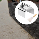 Maxbell Landscape Curb Trowel Home Decoration Corner Shaping Trowel with Putty Knife Straight Edge Silver