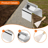 Maxbell Landscape Curb Trowel Home Decoration Corner Shaping Trowel with Putty Knife Straight Edge Silver