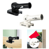 Maxbell Flag Pole Holder Hardware Aluminum Alloy 180° Adjustable Wall Mounted Holder White