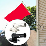 Maxbell Flag Pole Holder Hardware Aluminum Alloy 180° Adjustable Wall Mounted Holder White