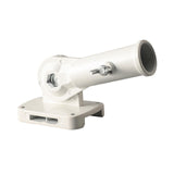 Maxbell Flag Pole Holder Hardware Aluminum Alloy 180° Adjustable Wall Mounted Holder White