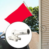 Maxbell Flag Pole Holder Hardware Aluminum Alloy 180° Adjustable Wall Mounted Holder White
