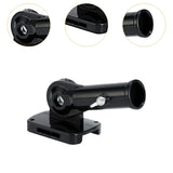 Maxbell Flag Pole Holder Hardware Aluminum Alloy 180° Adjustable Wall Mounted Holder Black