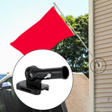 Maxbell Flag Pole Holder Hardware Aluminum Alloy 180° Adjustable Wall Mounted Holder Black
