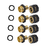 Maxbell Garden Hose Quick Connector 3/4 inch Quick Release Lawn Yard Male and Female 4 Sets