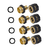 Maxbell Garden Hose Quick Connector 3/4 inch Quick Release Lawn Yard Male and Female 4 Sets