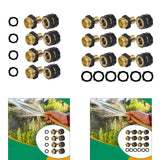 Maxbell Garden Hose Quick Connector 3/4 inch Quick Release Lawn Yard Male and Female 4 Sets