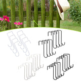 Maxbell 8 Pieces Fence Hooks Compact Patio Hooks for Garden Tools Wind Chimes Towels white 15cm
