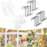 Maxbell 8 Pieces Fence Hooks Compact Patio Hooks for Garden Tools Wind Chimes Towels white 15cm