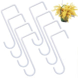 Maxbell 8 Pieces Fence Hooks Compact Patio Hooks for Garden Tools Wind Chimes Towels white 15cm