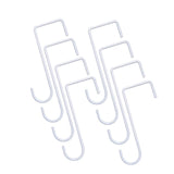 Maxbell 8 Pieces Fence Hooks Compact Patio Hooks for Garden Tools Wind Chimes Towels white 15cm