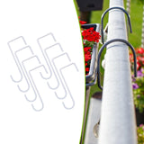 Maxbell 8 Pieces Fence Hooks Compact Patio Hooks for Garden Tools Wind Chimes Towels white 15cm