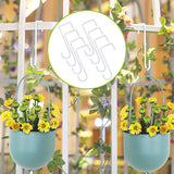 Maxbell 8 Pieces Fence Hooks Compact Patio Hooks for Garden Tools Wind Chimes Towels white 15cm
