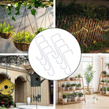 Maxbell 8 Pieces Fence Hooks Compact Patio Hooks for Garden Tools Wind Chimes Towels white 15cm