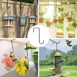 Maxbell 8 Pieces Fence Hooks Compact Patio Hooks for Garden Tools Wind Chimes Towels black 15cm