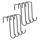Maxbell 8 Pieces Fence Hooks Compact Patio Hooks for Garden Tools Wind Chimes Towels black 15cm