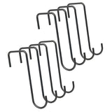 Maxbell 8 Pieces Fence Hooks Compact Patio Hooks for Garden Tools Wind Chimes Towels black 15cm