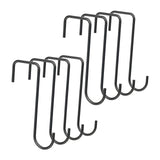 Maxbell 8 Pieces Fence Hooks Compact Patio Hooks for Garden Tools Wind Chimes Towels black 15cm