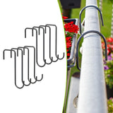 Maxbell 8 Pieces Fence Hooks Compact Patio Hooks for Garden Tools Wind Chimes Towels black 15cm