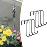 Maxbell 8 Pieces Fence Hooks Compact Patio Hooks for Garden Tools Wind Chimes Towels black 15cm