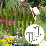 Maxbell 8 Pieces Fence Hooks Compact Patio Hooks for Garden Tools Wind Chimes Towels black 15cm
