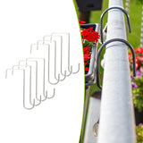 Maxbell 8 Pieces Fence Hooks Compact Patio Hooks for Garden Tools Wind Chimes Towels white 20cm