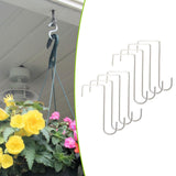 Maxbell 8 Pieces Fence Hooks Compact Patio Hooks for Garden Tools Wind Chimes Towels white 20cm