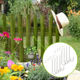 Maxbell 8 Pieces Fence Hooks Compact Patio Hooks for Garden Tools Wind Chimes Towels white 20cm