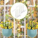 Maxbell 8 Pieces Fence Hooks Compact Patio Hooks for Garden Tools Wind Chimes Towels white 20cm