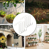 Maxbell 8 Pieces Fence Hooks Compact Patio Hooks for Garden Tools Wind Chimes Towels white 20cm