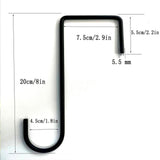 Maxbell 8 Pieces Fence Hooks Compact Patio Hooks for Garden Tools Wind Chimes Towels black 20cm