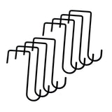 Maxbell 8 Pieces Fence Hooks Compact Patio Hooks for Garden Tools Wind Chimes Towels black 20cm