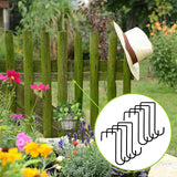 Maxbell 8 Pieces Fence Hooks Compact Patio Hooks for Garden Tools Wind Chimes Towels black 20cm
