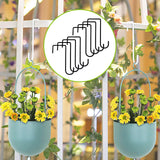 Maxbell 8 Pieces Fence Hooks Compact Patio Hooks for Garden Tools Wind Chimes Towels black 20cm