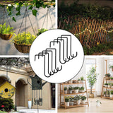 Maxbell 8 Pieces Fence Hooks Compact Patio Hooks for Garden Tools Wind Chimes Towels black 20cm
