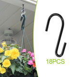 Maxbell 18 Pieces S Hooks Heavy Duty Plant Hangers for Plant Pots Towels Wind Chimes