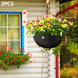 Maxbell 2x Planter Basket Liner Reusable Hanging Basket Liners for Patio Garden Yard Diameter 14 in