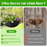 Maxbell 2x Planter Basket Liner Reusable Hanging Basket Liners for Patio Garden Yard Diameter 14 in