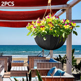 Maxbell 2x Planter Basket Liner Reusable Hanging Basket Liners for Patio Garden Yard Diameter 14 in