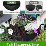 Maxbell 2x Planter Basket Liner Reusable Hanging Basket Liners for Patio Garden Yard Diameter 16 in