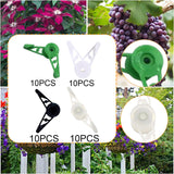 Maxbell 10x Plant Stem Training Clips Reusable Shaping Support Agricultural Supplies Green