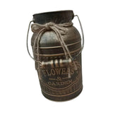Maxbell Retro Iron Flower Bucket Farmhouse Flower Planter Metal Bucket for Balconies gold