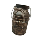Maxbell Retro Iron Flower Bucket Farmhouse Flower Planter Metal Bucket for Balconies gold