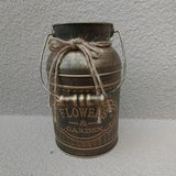 Maxbell Retro Iron Flower Bucket Farmhouse Flower Planter Metal Bucket for Balconies gold