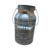 Maxbell Retro Iron Flower Bucket Farmhouse Flower Planter Metal Bucket for Balconies silvery