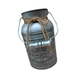 Maxbell Retro Iron Flower Bucket Farmhouse Flower Planter Metal Bucket for Balconies silvery