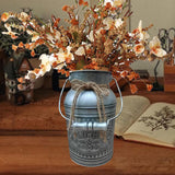 Maxbell Retro Iron Flower Bucket Farmhouse Flower Planter Metal Bucket for Balconies silvery