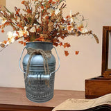 Maxbell Retro Iron Flower Bucket Farmhouse Flower Planter Metal Bucket for Balconies silvery
